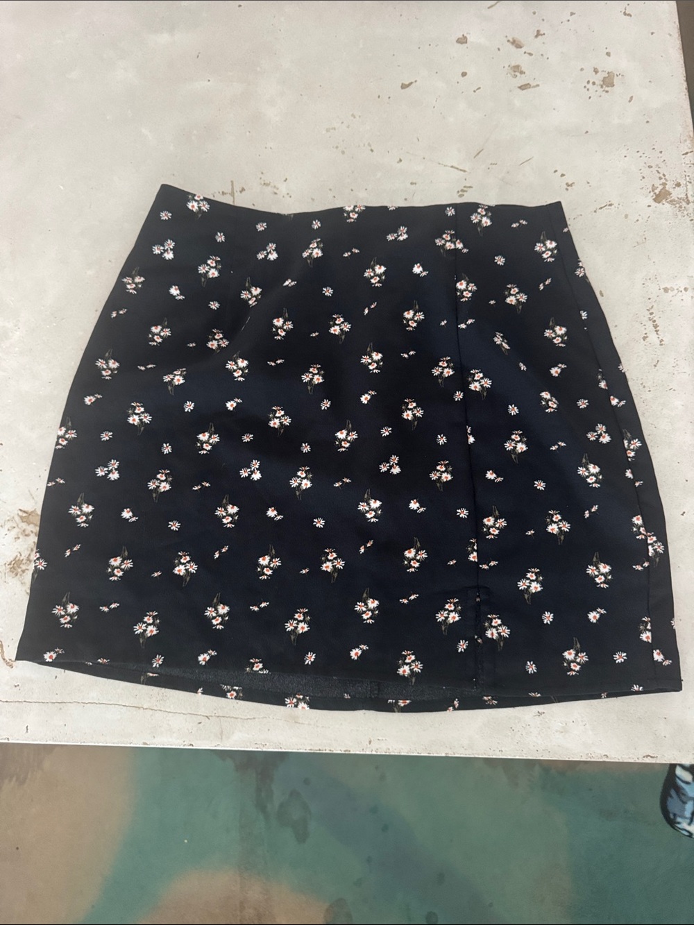 Aeropostale Black Mini Skirt with Pink and White Floral Print